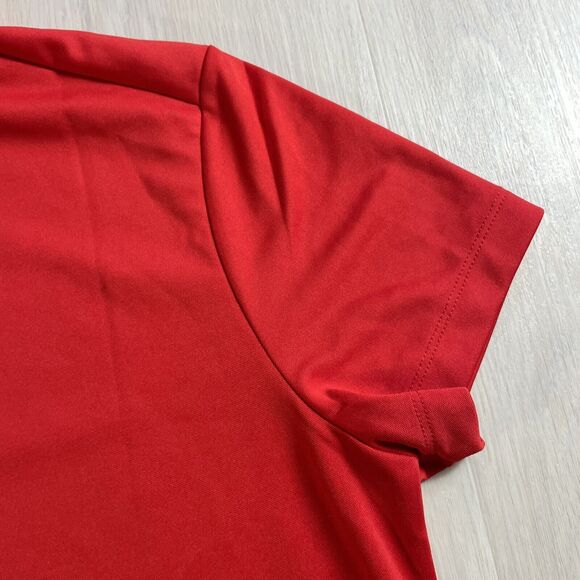 Nike Golf Polo Women's Large Red Dri-Fit Shirt Golfing Attire Sleeve Swoosh Dri - Picture 13 of 15